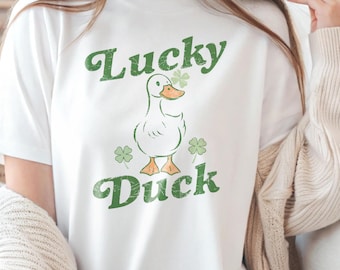 Lucky Duck St Patricks Day PNG: Shamrock Design (Digital Download)