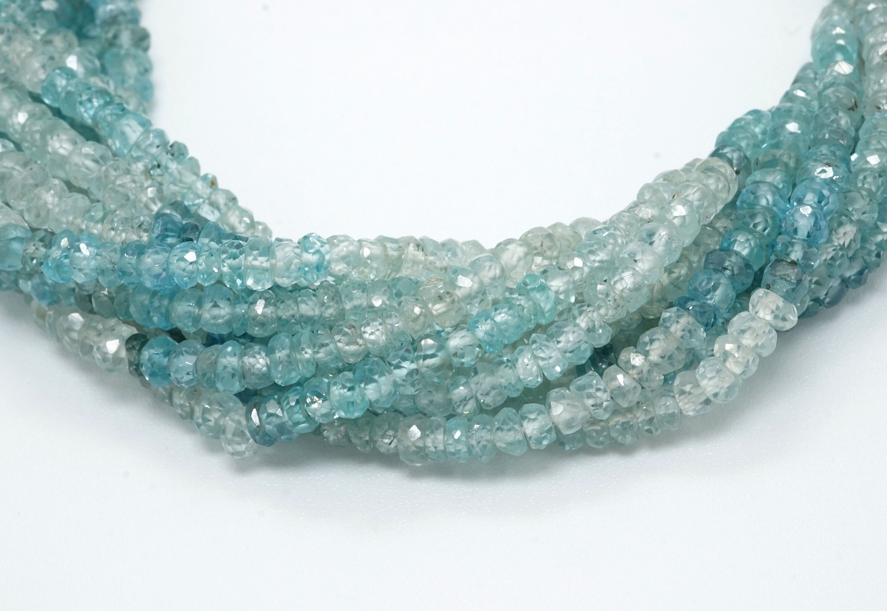 Zircon Beads Natural Blue Zircon Shaded Beads Faceted Blue Etsy