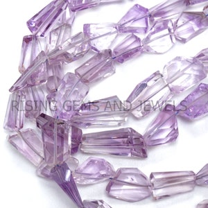 Natürliche Rosa Amethyst Facettierte Nugget Perlen 8-13 mm | Amethyst Tumble Nugget Edelstein Perlen für die Schmuckherstellung & Kunsthandwerk, 44 cm