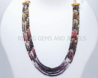 Genuine Tundra Sapphire Faceted Beads - Natural Tundra Sapphire Rondelle Beads - Sapphire Faceted Rondelle Gemstone Beads - 16 Inches