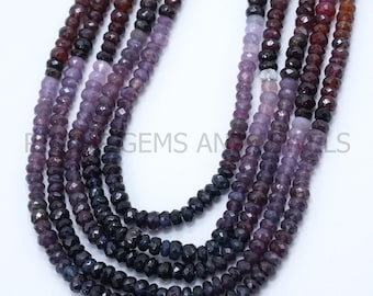 Tundra Sapphire Rondelle Beads - Natural Tundra Sapphire Faceted Beads - Sapphire Faceted Rondelle Gemstone Beads - 18 Inches