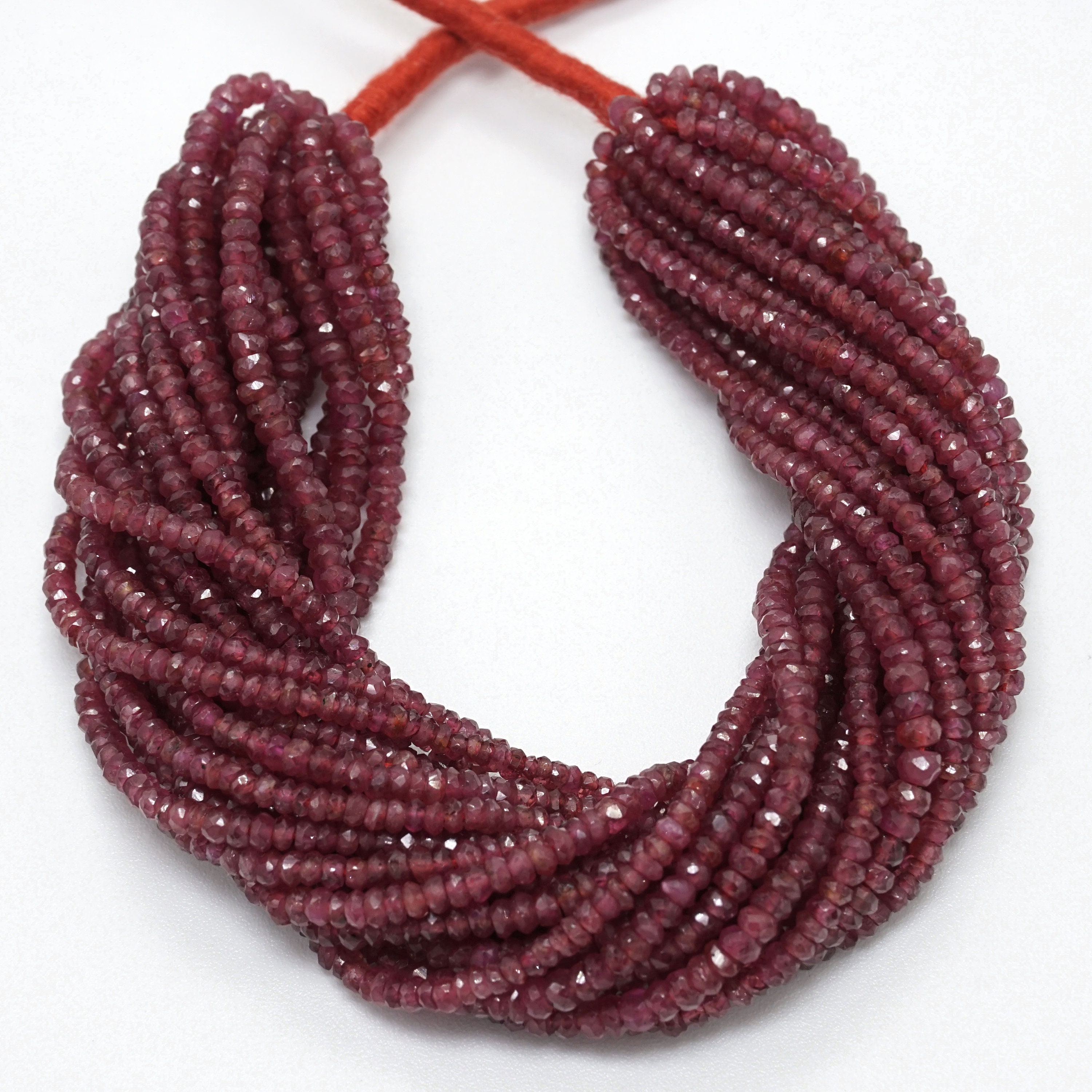 Natural Ruby Beads Full Lot of 12 Strands Ruby Faceted Etsy