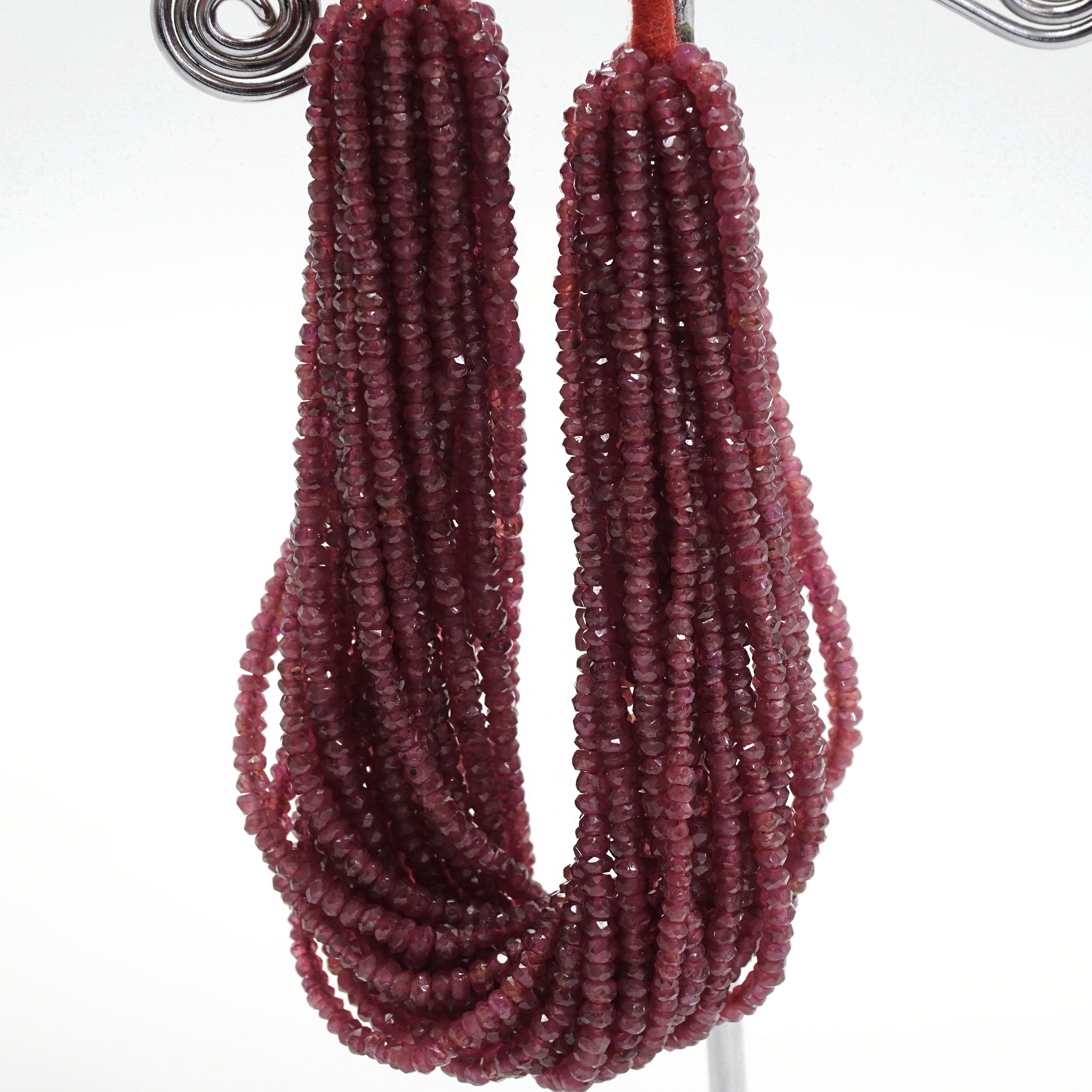 Natural Ruby Beads Full Lot of 12 Strands Ruby Faceted Etsy