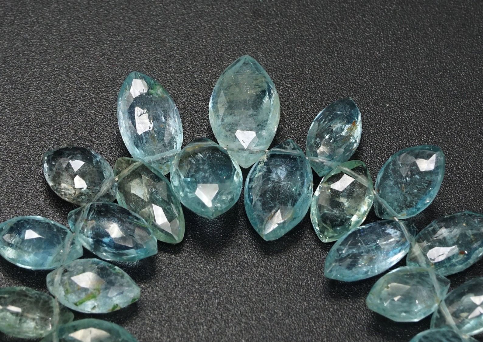 Aquamarine Beads Natural Aquamarine Faceted Marquise Beads Etsy