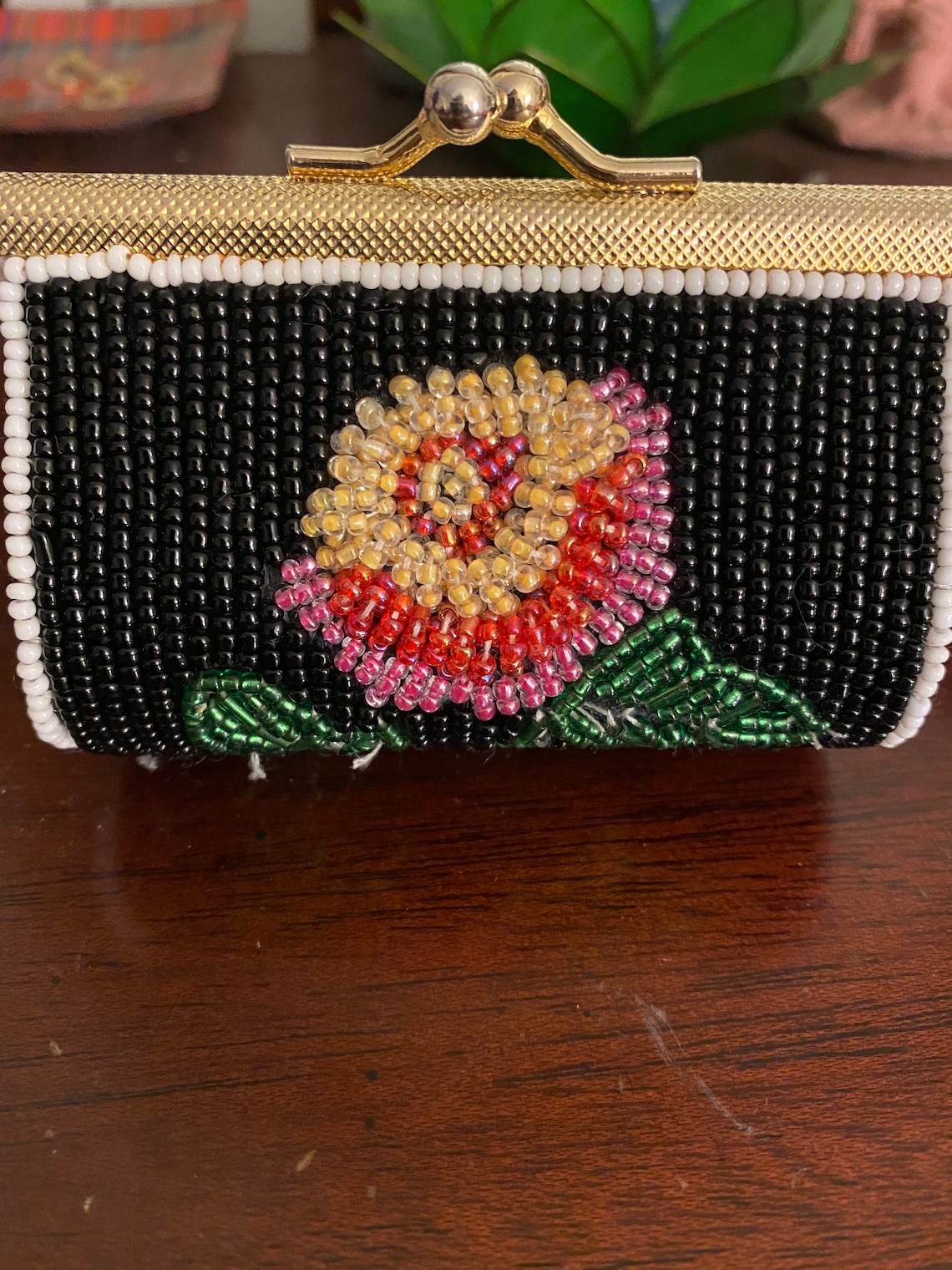Vintage Beaded Coin Purse Etsy