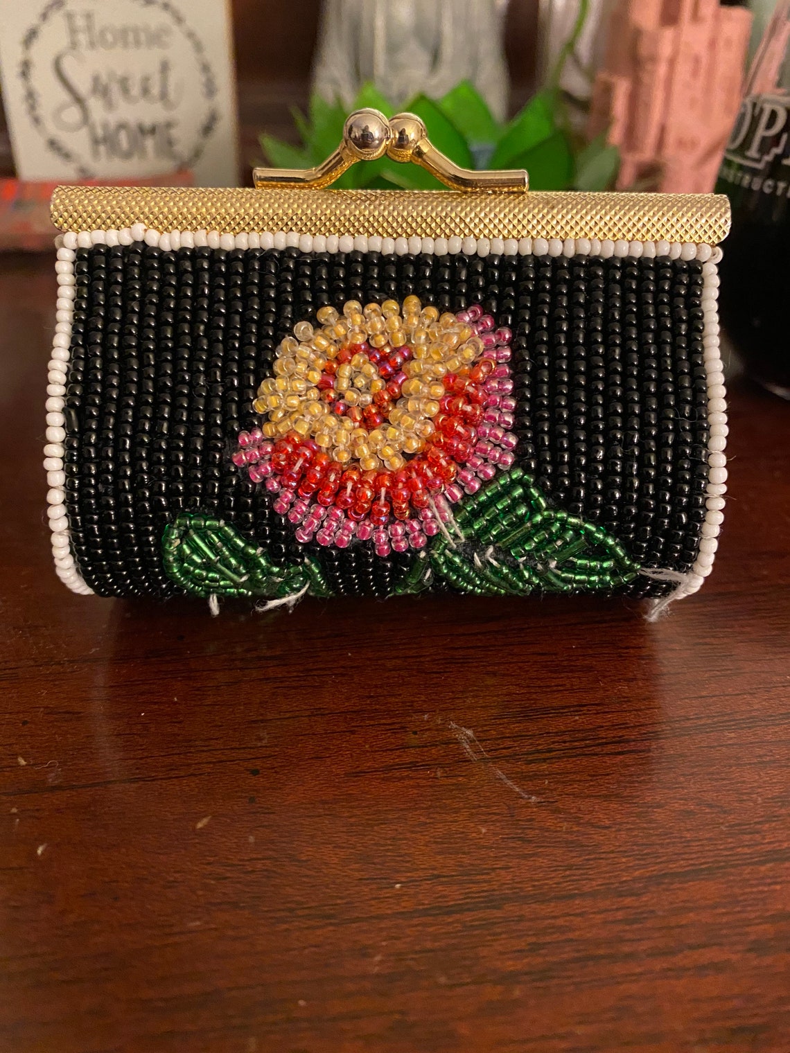 Vintage Beaded Coin Purse Etsy