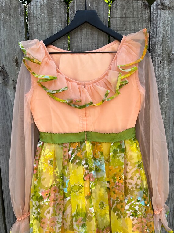 60’s floral ruffle party dress - image 5
