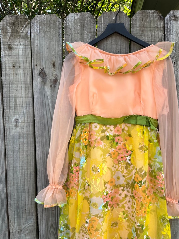 60’s floral ruffle party dress - image 2