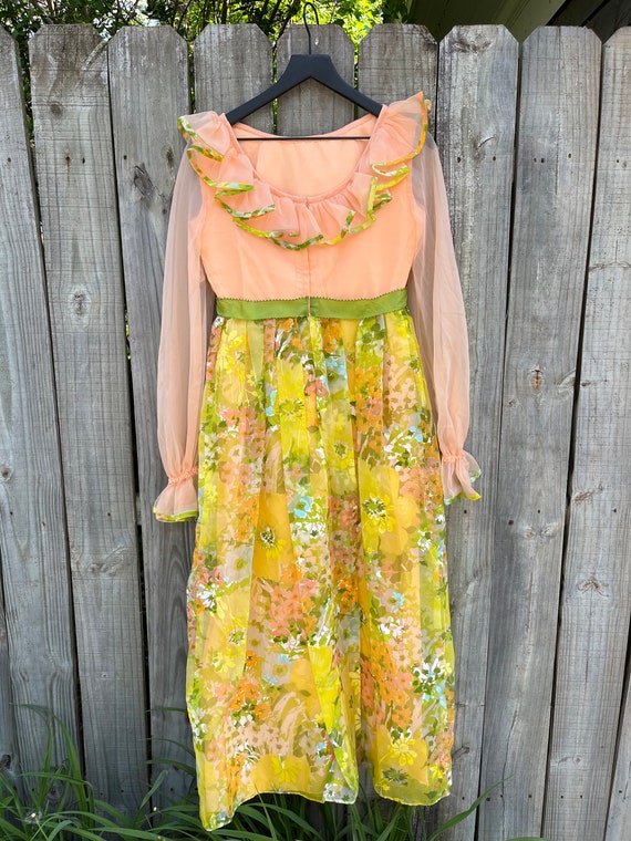 60’s floral ruffle party dress - image 4
