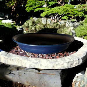 Handmade Stoneware Bonsai Pot – Ceramic Planter with Drainage, Japanese Style Pottery, Unique Indoor and Outdoor Bonsai Planter
