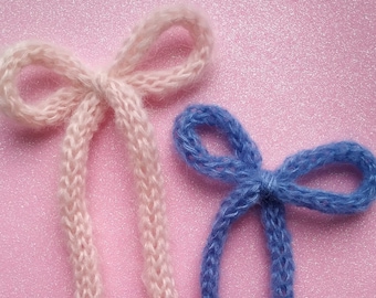 Kidmohair and Silk Knit Bow, Luxury Bow, Flower Girl Bow, Gift for Teen girls