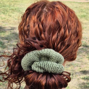 Handmade Knit Scrunchie | 20+ Colors | Multiple Sizes (4–9 inch) | Gentle on Hair | Cozy Knit Accessory