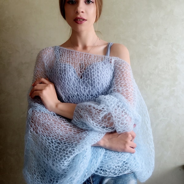 Mohair Sweater Knitting PDF Pattern,Video included, Beginner Friendly Tutorial, Loose Knit Description, Gift for Knitter