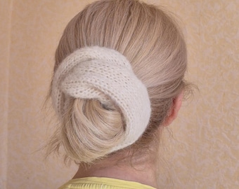 Coletero extragrande de punto de seda y alpaca: Lazo para el cabello Gentle Giant - Regalo para el Día de la Madre