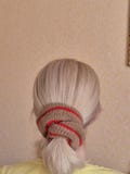 Hand Knitted Wool Scrunchie: Oversized Striped Hair Tie product logo