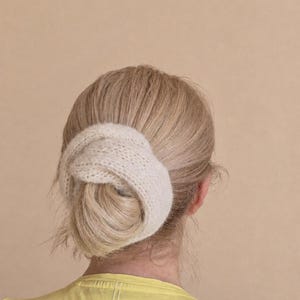 Coletero extragrande de punto de seda y alpaca: Lazo para el cabello Gentle Giant - Regalo para el Día de la Madre