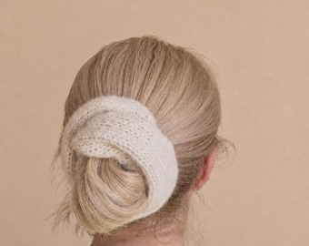 Oversized Silk Alpaca Knit Scrunchie: Gentle Giant Hair Bow - Mother's Day Gift