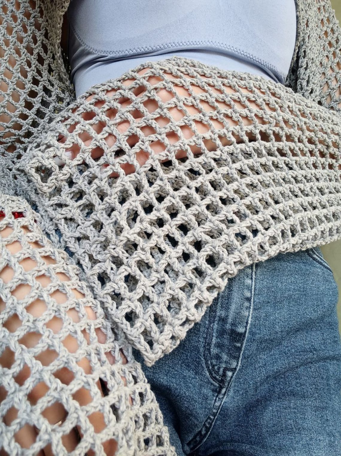 Crochet Top Pattern Fishnet Bolero Wide Sleeves Crochet - Etsy