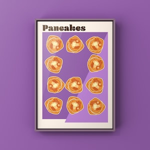 Arte de paseo retro de mediados de siglo de panqueques
