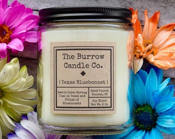 Texas Bluebonnet Candle | Handmade Soy Blend, Spring Scent