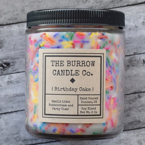 Birthday Cake Candle Sprinkle Candle and Wax Melts Etsy