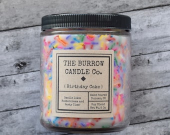 Birthday Cake Candle | Sprinkle Soy Wax, The Burrow Candle Company