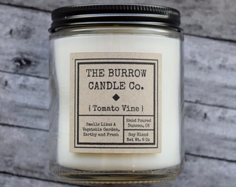 Tomato Vine Candle | Summer Candle | Handmade Premium Soy Blend Candle | The Burrow Candle Company