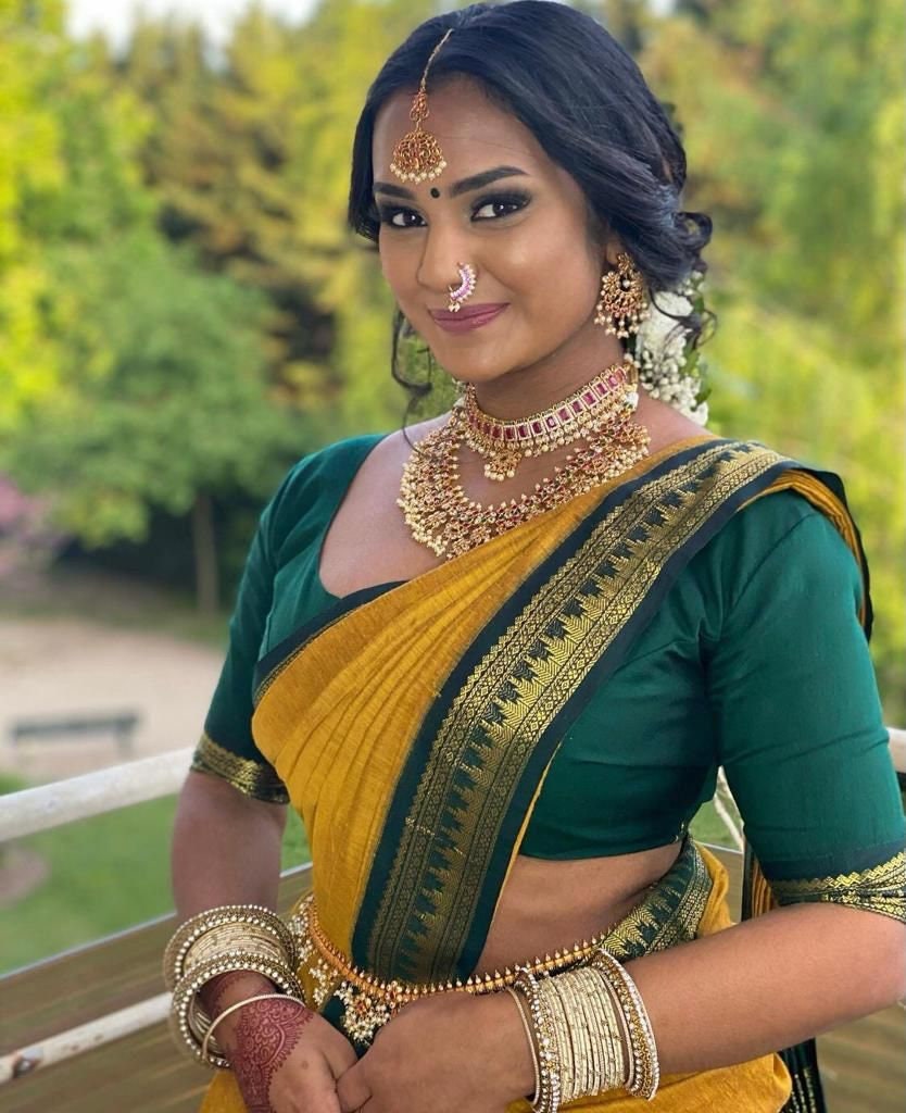 Yellow Green Saree - Etsy