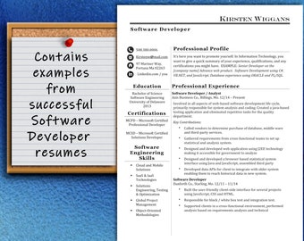 Software Developer Resume Template: IT Resume Examples (Instant Download)