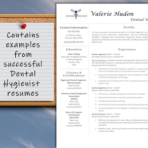 Dental Hygienist Resume Template: Professional CV with Examples (Instant Download)
