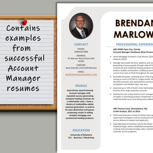 Account Manager/Sales/Business | Professional Resume Template w Successful Real World Examples | ATS Friendly | Instant Download | Letter/A4