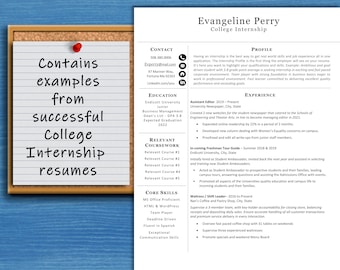 Internship Resume Template: Student CV, Cover Letter (Instant Download)