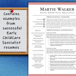 Elementary Teacher/Preschool Teacher/Child Care Professionals w Successful Real World Examples | ATS Friendly | Instant Download | Letter/A4