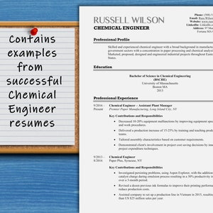 Chemical Engineer/Engineering Professional Resume W Successful Real World Resume Examples | ATS Friendly | Instant Download | Letter or A4