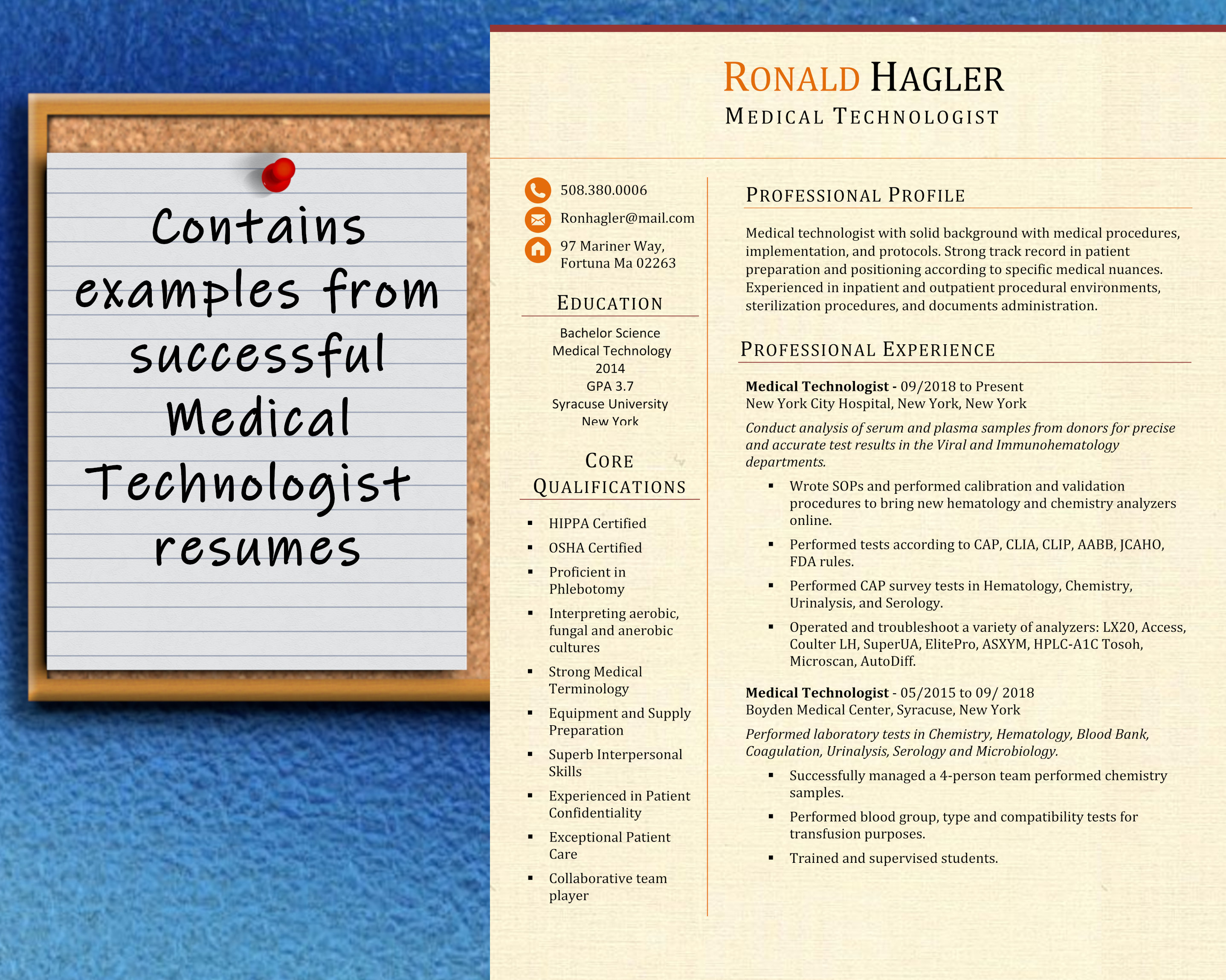 Medical Technologist Resume Examples