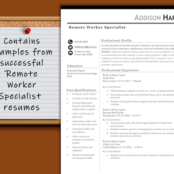Resume Work From Home - Etsy