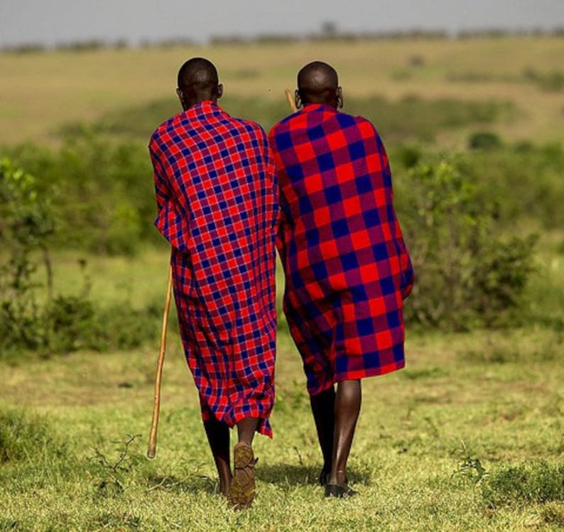 African Masai Maasai Shuka Blanket Safari fabric Etsy