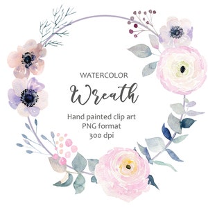 Aquarelle couronne de Noël clipart, Invitation de mariage d’hiver, Peinture florale dessinée à la main, Décoration murale, Téléchargement numérique PNG Utilisation commerciale