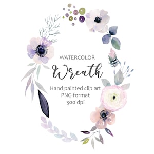 Clipart de guirlanda de Natal em aquarela, convite de casamento de inverno, decoração de parede, pintura floral desenhada à mão, download digital PNG Uso comercial