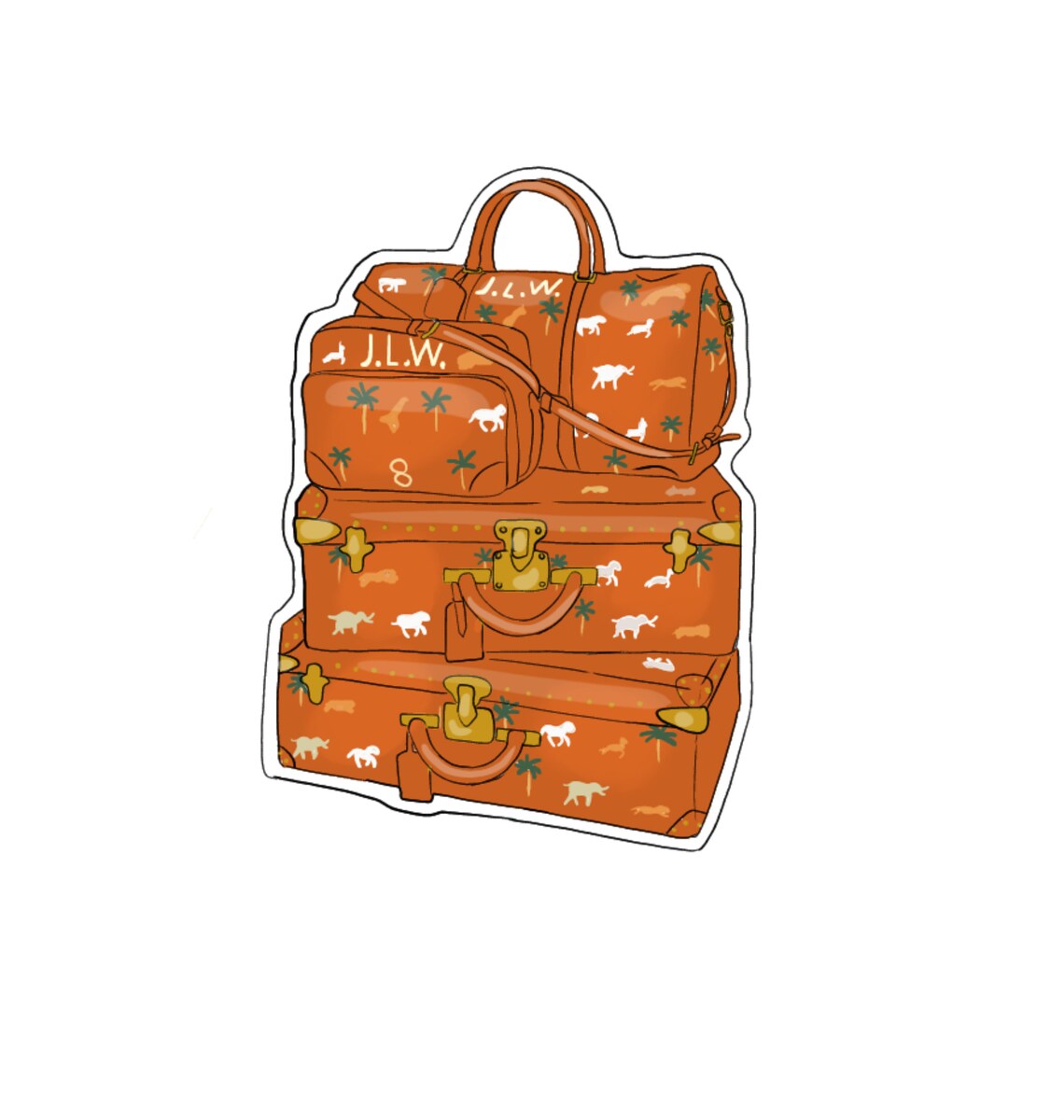 Darjeeling Limited Luggage Illustrated Wes Anderson Vinyl Etsy