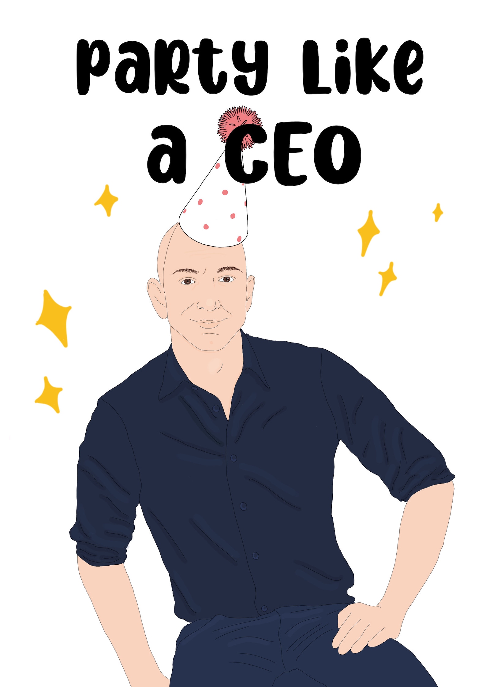 Jeff Bezos Party Like A CEO Birthday Card Greetings Card | Etsy
