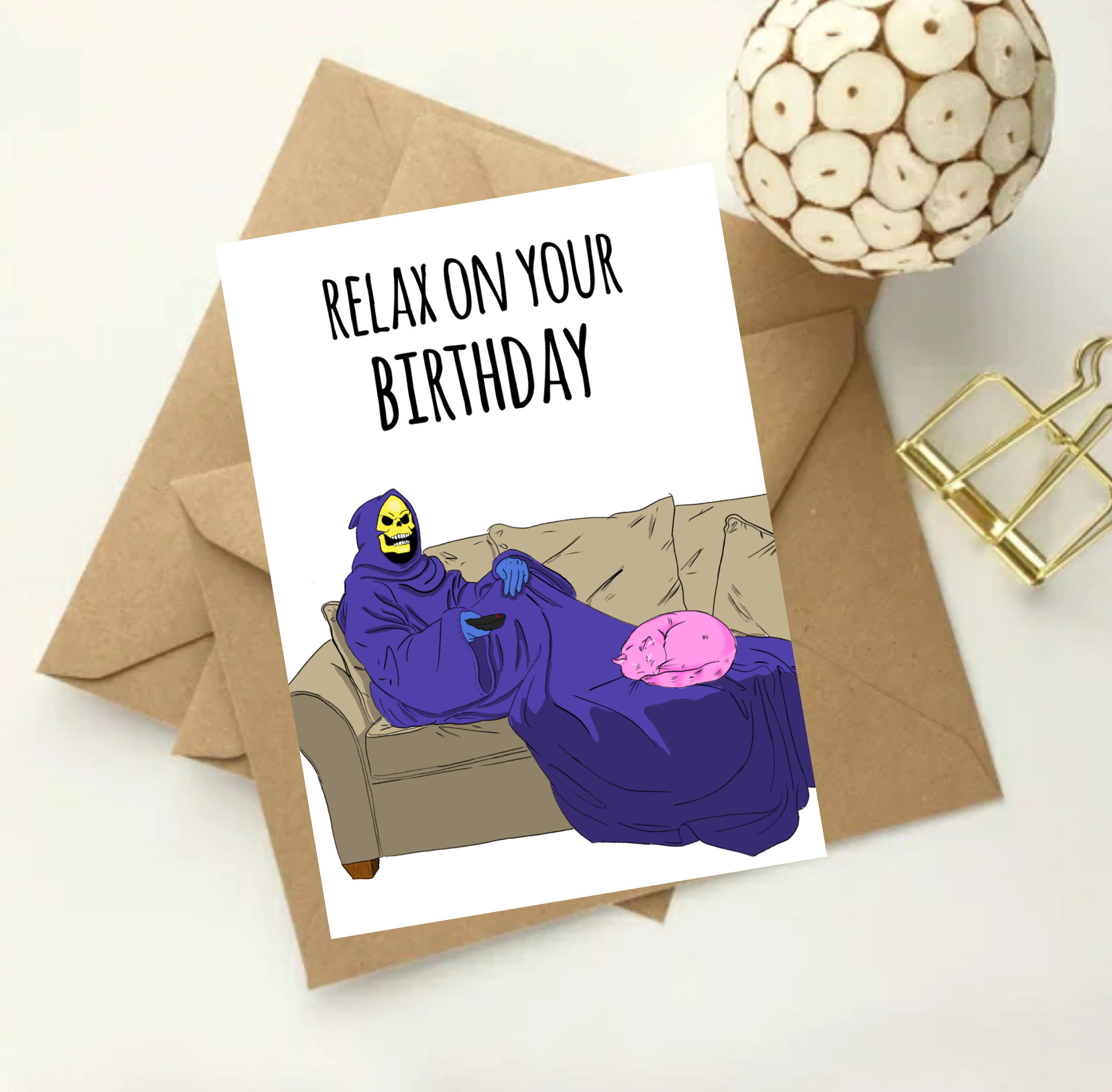 Skeletor Relax On Your Birthday Greetings Card | Etsy