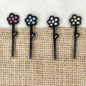Gänseblümchen Emaille Pin: Buntes Doodle Blume Anstecker
