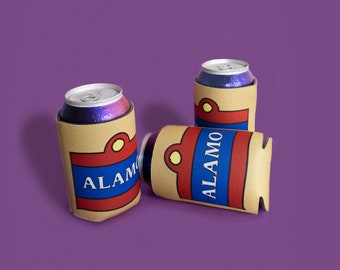 King Of The Hill Can Holder  - Alamo Beer Drink Cooler - Cartoon Spoof Drink Insulator