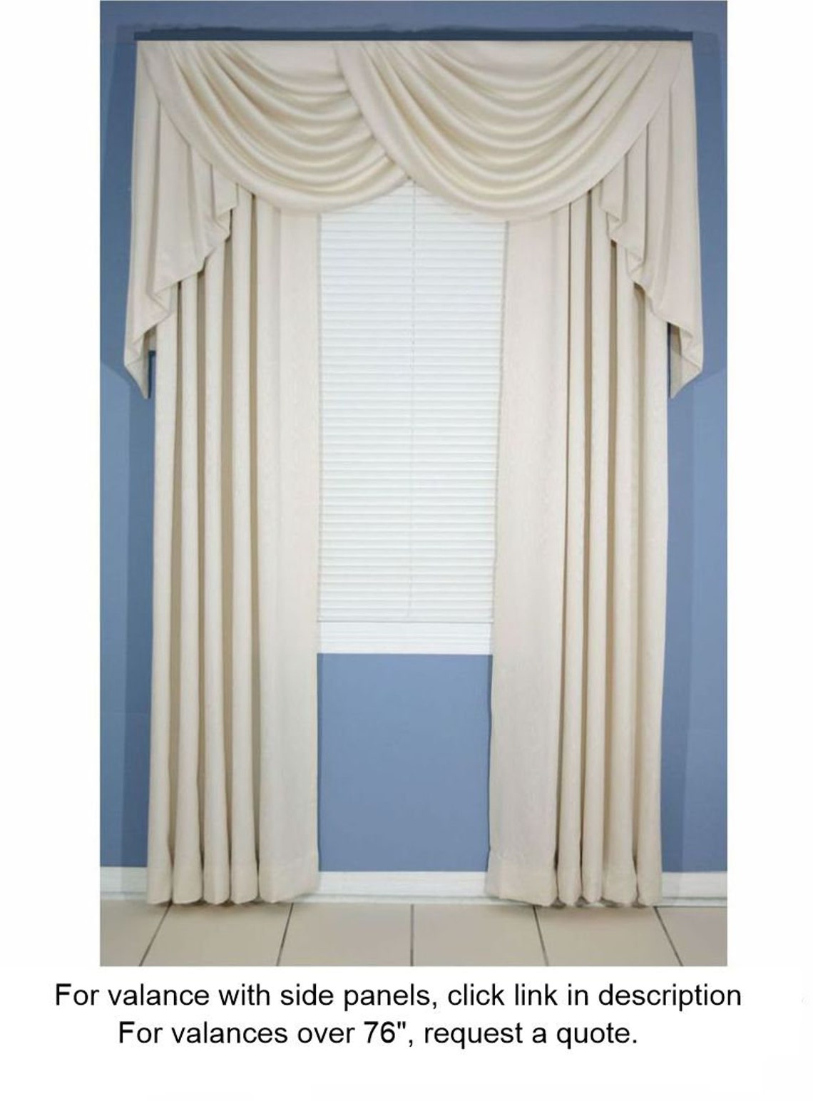 Swags over Cascade Valance15 Colors Etsy