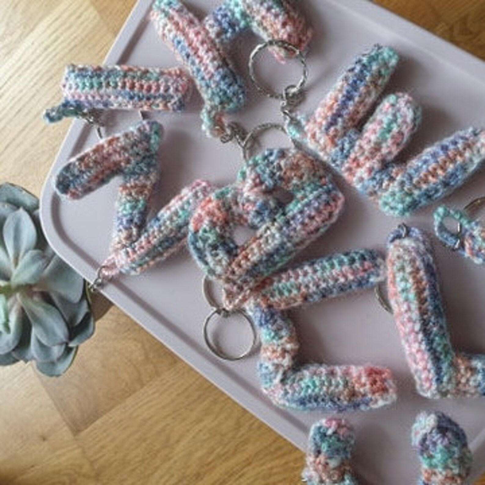 Alphabet Crochet Keyrings Handmade Etsy