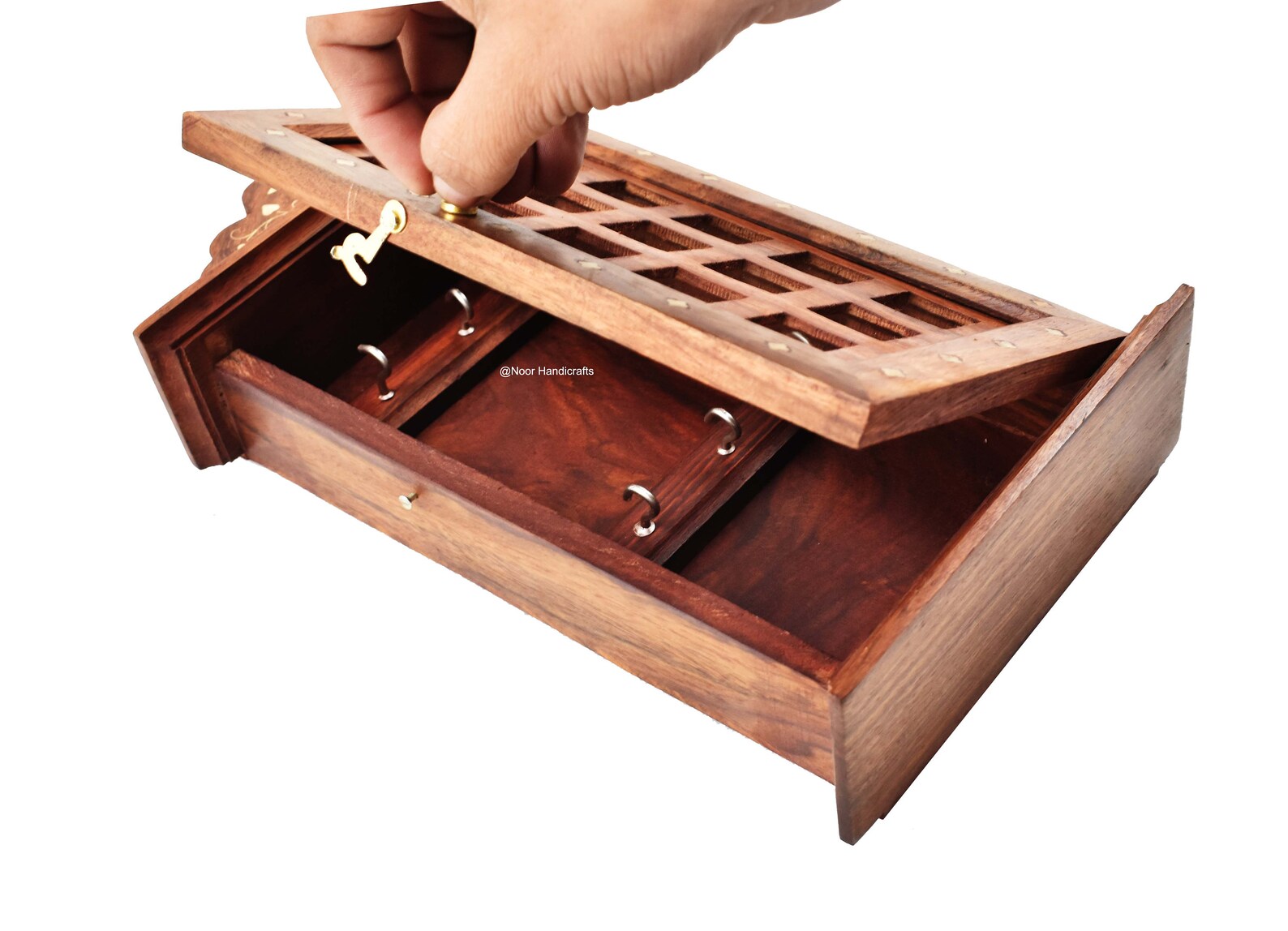 Vintage Wooden Key Storage Key Holder Box With Hanging Etsy Denmark