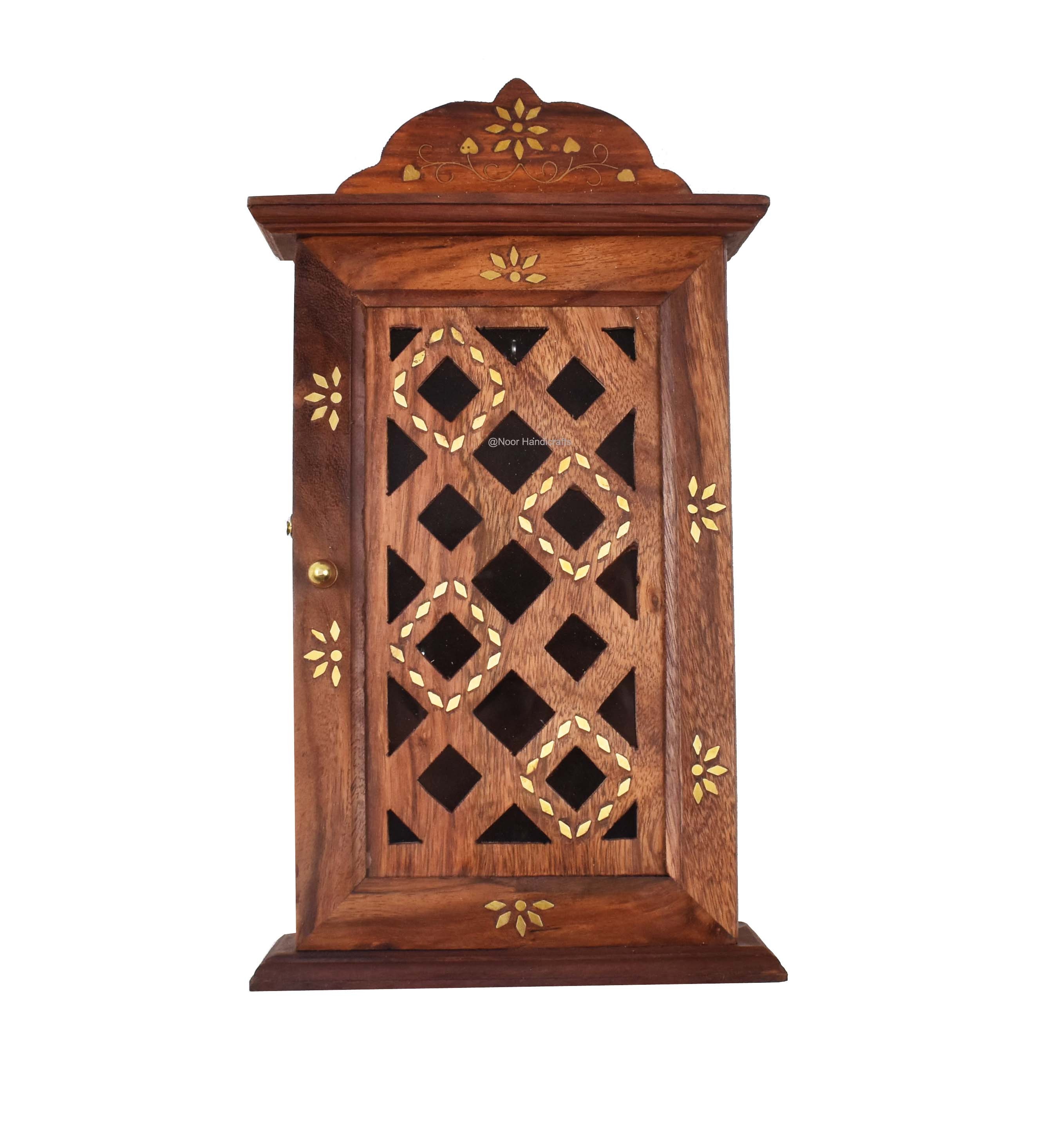 Vintage madera llave de almacenamiento armario llavero caja | Etsy