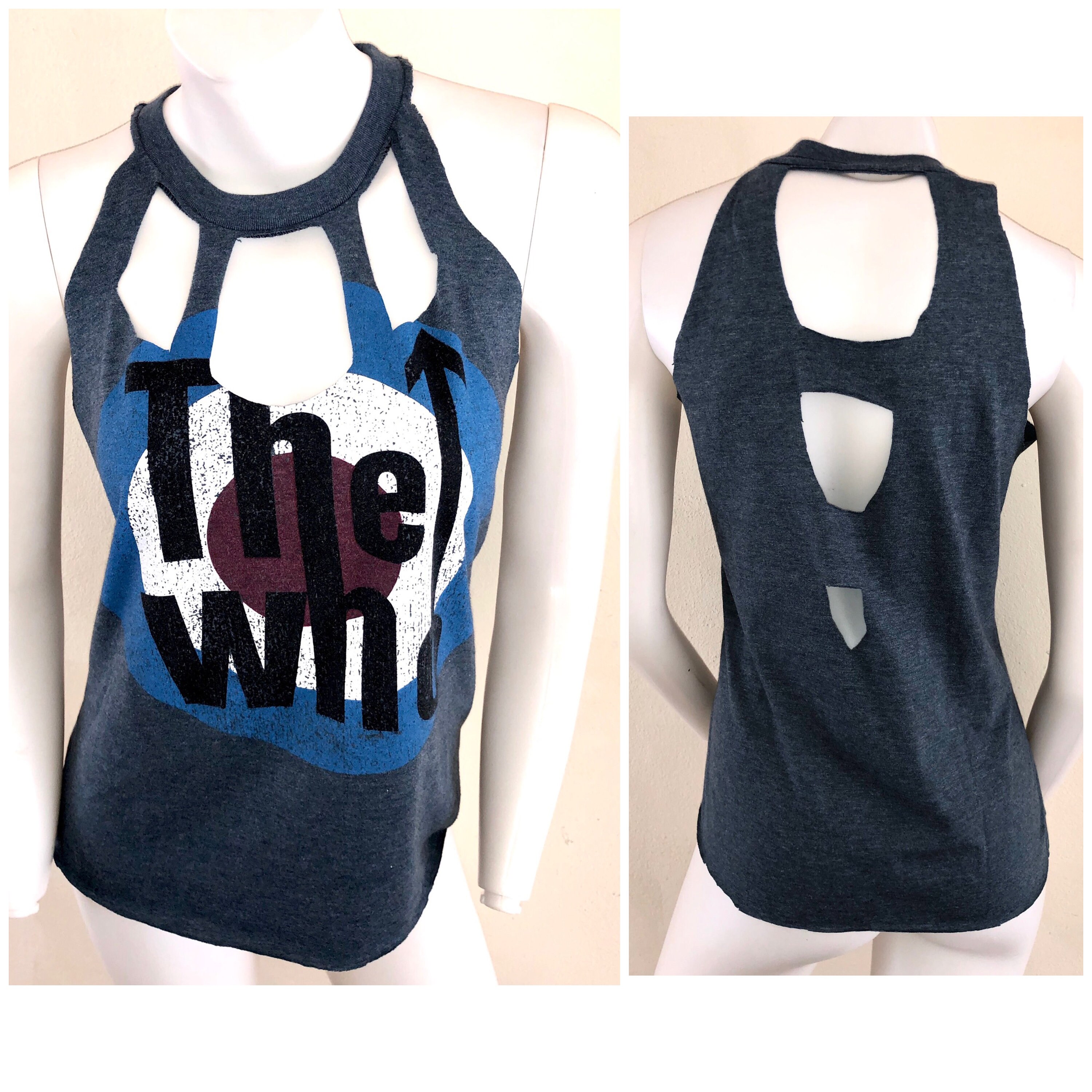 cut up band tee
