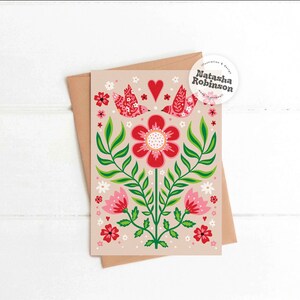 Tortelduifjes | A6 blanco wenskaart | Huwelijksverjaardag Verloving Valentijnspaar Vriendschap | Heldere eigenzinnige Scandinavische natuur blanco